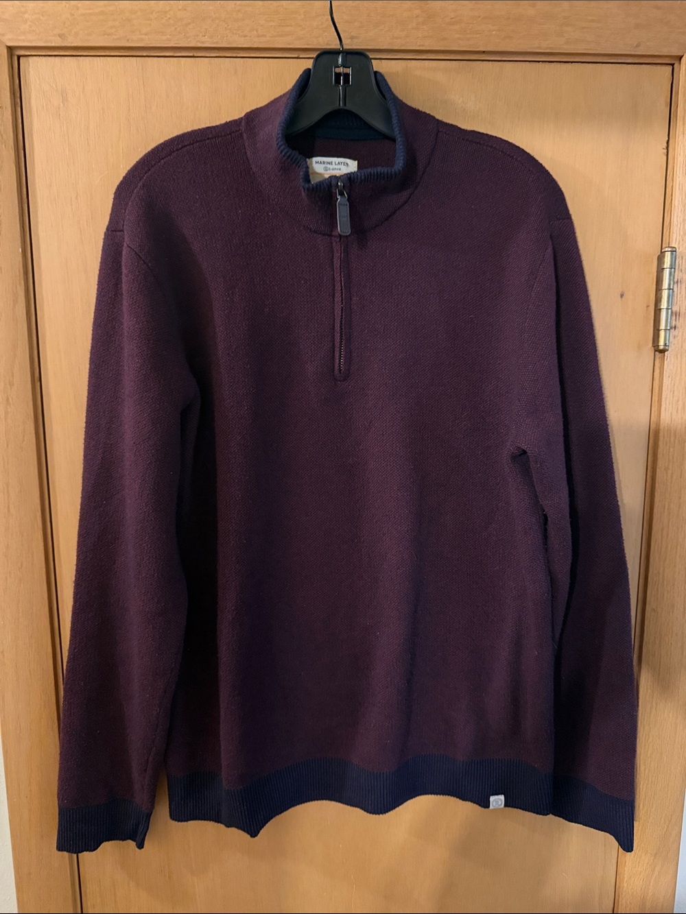 Marine Layer Men’s E Spun Quarter Zip Sweater Organic Cotton Blend Medium
